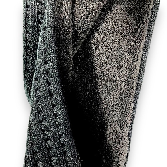 4 for $40 SALE! Bickley + Mitchell Fleece Cable Knit Unisex Scarf, Black, OS - Picture 9 of 9